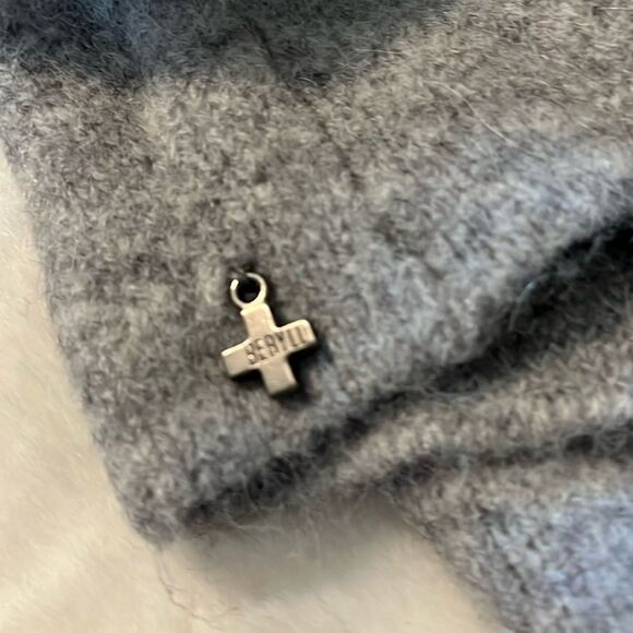 New! Beryll Vivi Cashmere Cropped Coat with Hood in Shell Gray One Size NWT - Picture 14 of 16